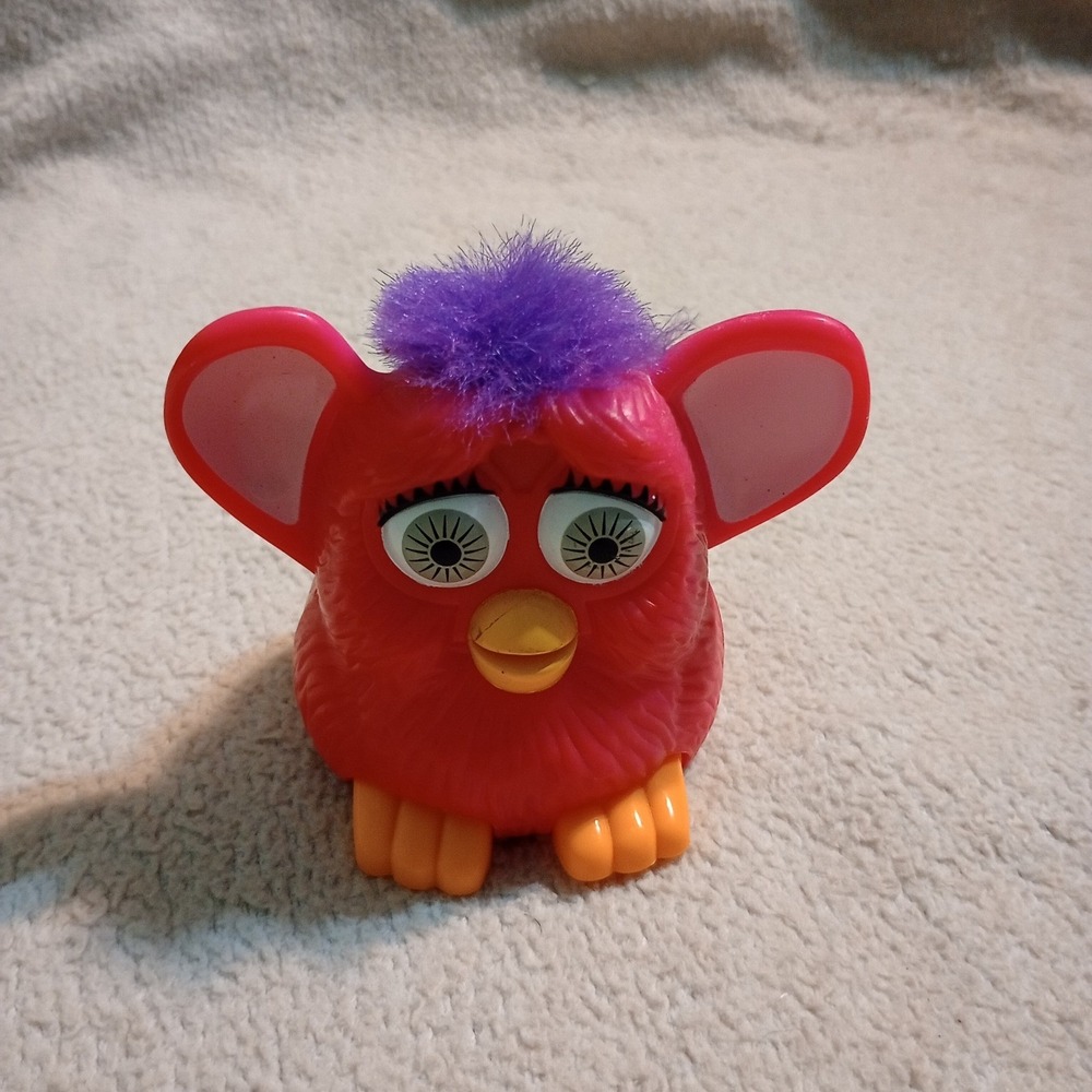 Vintage 1998 McDonalds Furby Tiger Electronics Pink Purple Wind Up Toy Figure